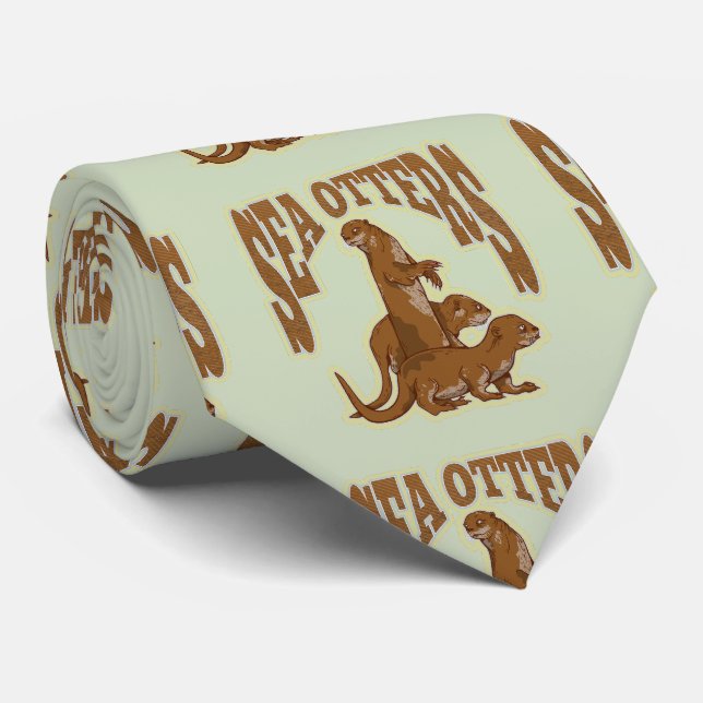 Sea otters neck tie (Rolled)