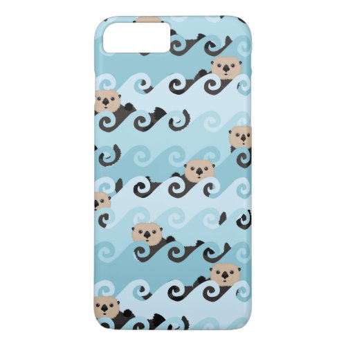 Sea Otters Riding the Waves iPhone 8 Plus7 Plus Case