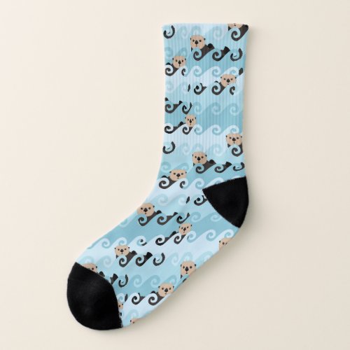 Sea Otters Riding the Waves Socks