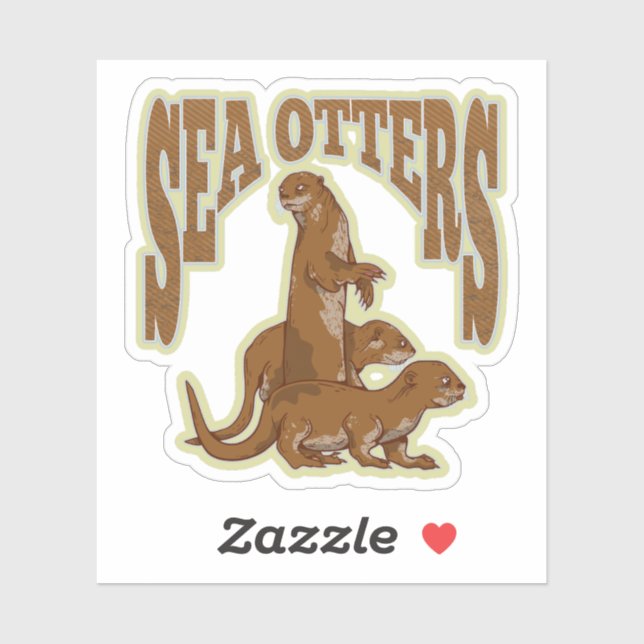 Sea otters sticker (Sheet)