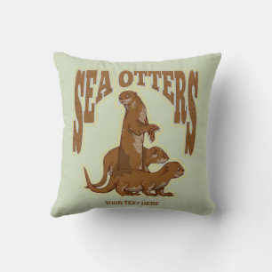 Sea otters throw pillow