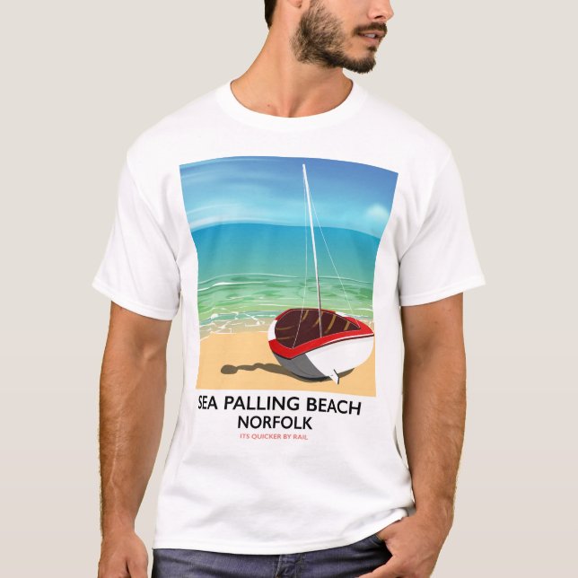 Sea Palling Beach Norfolk beach poster T-Shirt (Front)