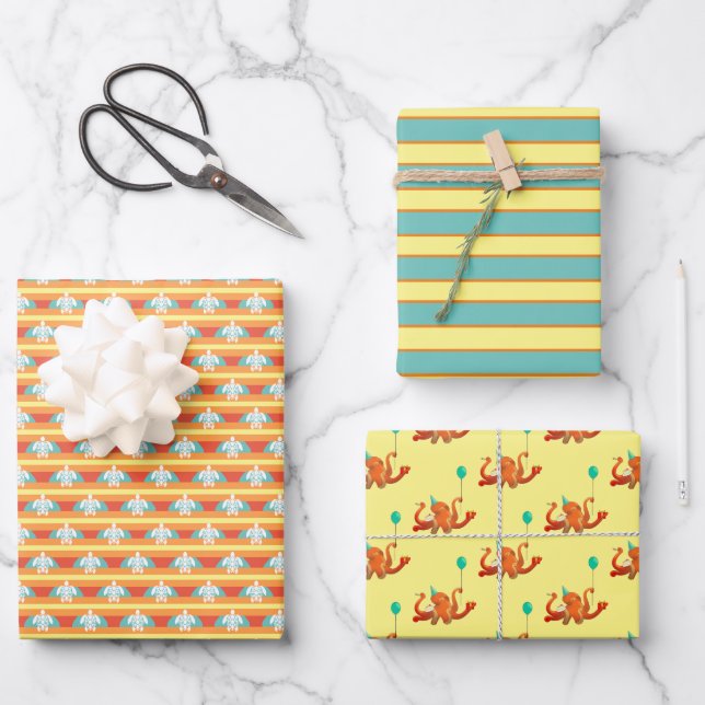 Sea Party Wrapping Paper Sheets (Front)