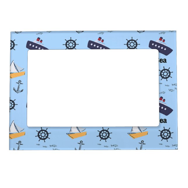 Sea pattern on blue magnetic frame (Front)