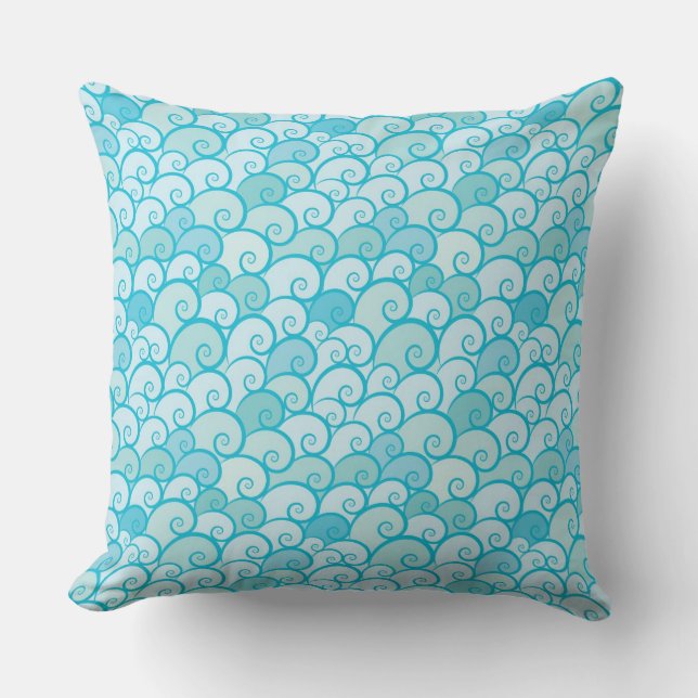 Sea Pattern Throw Pillow (Front)