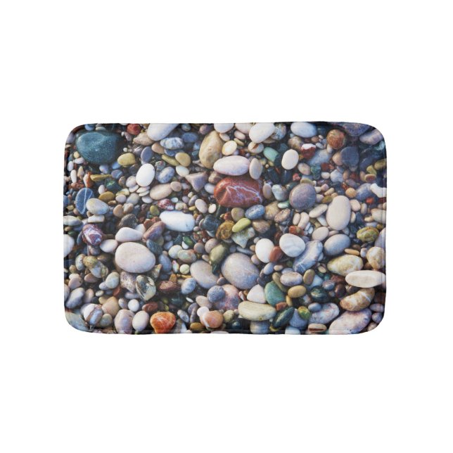 Sea Pebbles Beach Stones Rhodes Greece Bath Mat (Front)