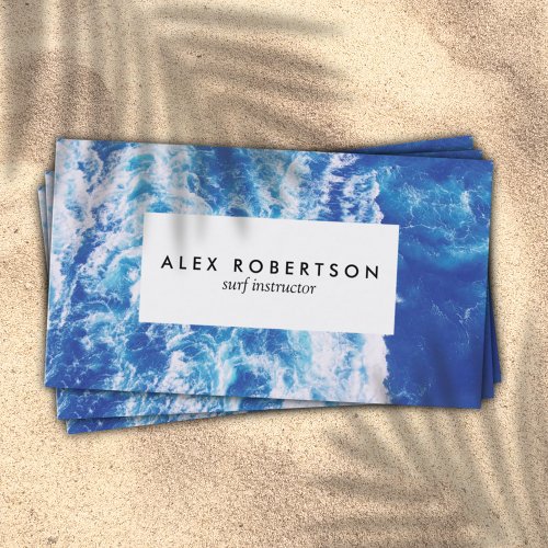 Sea photograph surf instructor business cards