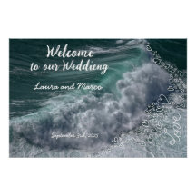 Sea photography and doodle drawing of a wedding