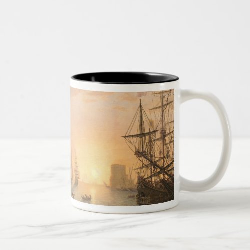 Sea Port at Sunset 1639 Two_Tone Coffee Mug