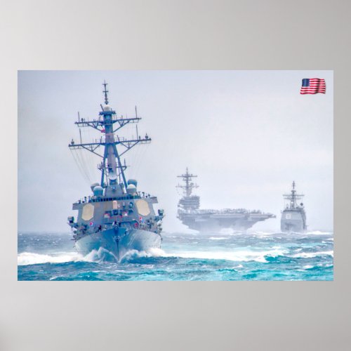 SEA POWER  US Naval Vessels Poster