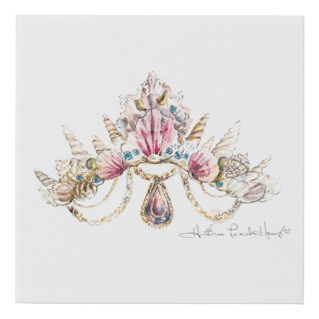 Sea Princess Crown by Heather French Henry Faux Canvas Print (Front)