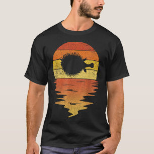 Sea Pufferfish Shirt Retro Sunset 70s Vintage Puff