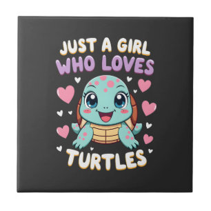 Sea Reptile Turtle Lovers Just A Girl Who Loves Tu Ceramic Tile