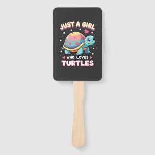 Sea Reptile Turtle Lovers Just A Girl Who Loves Tu Hand Fan