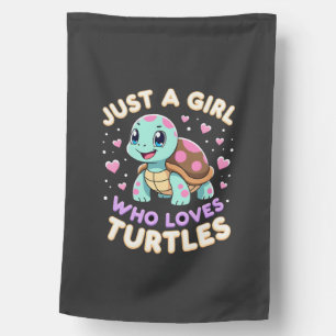 Sea Reptile Turtle Lovers Just A Girl Who Loves Tu House Flag