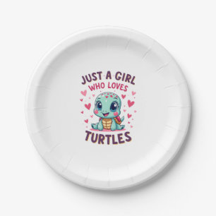 Sea Reptile Turtle Lovers Just A Girl Who Loves Tu Paper Plates