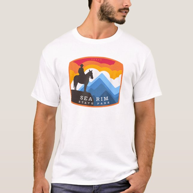 Sea Rim State Park Texas TX Equestrian Badge T Shi T-Shirt (Front)