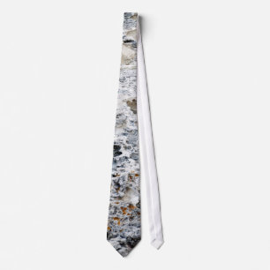 Sea rock pattern neck tie