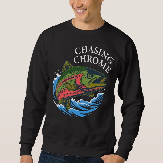 Sea Run Cutthroat Chasing Chrome Trout Sweatshirt (Front)