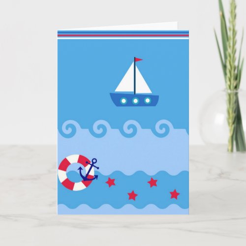 Sea Sailboat Greeting Card with place for you text