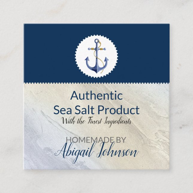 Sea Salt Clay Nautical Beach Handmade Artisan Tag (Front)
