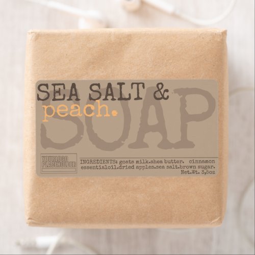 Sea Salt Peach Soap Chic Handmade Rustic Stickers