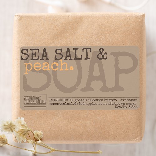 Sea Salt Peach Soap Chic Handmade Rustic Stickers