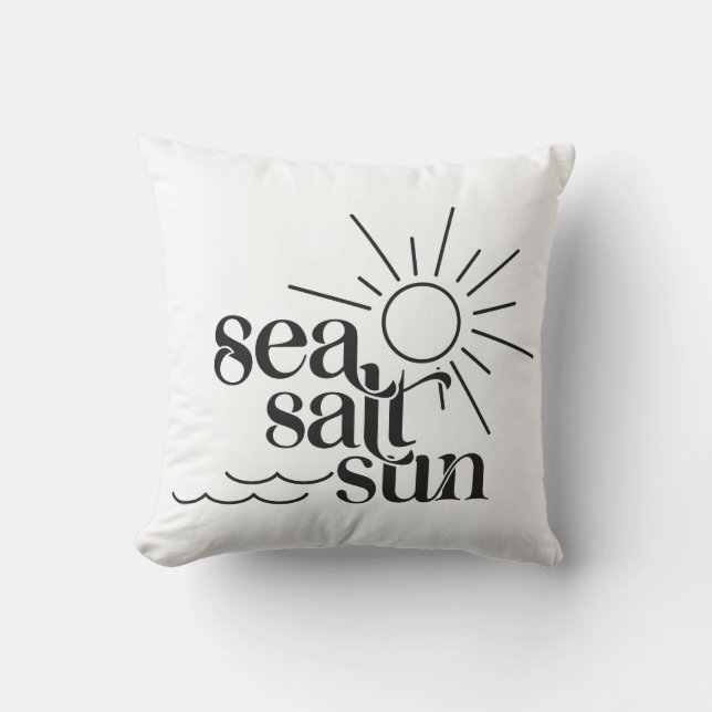 Sea Salt Sun Throw Pillow (Front)