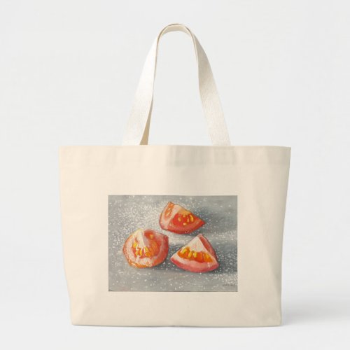 Sea Salted Tomato Eighths Large Tote Bag
