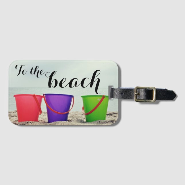 Sea, sand and pails luggage tag (Front Horizontal)