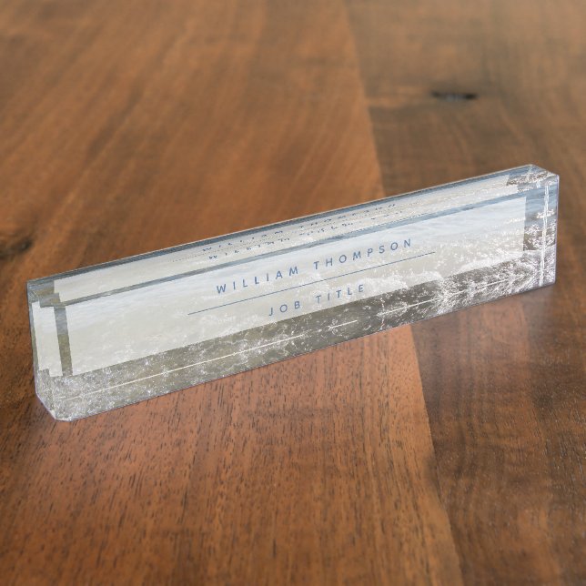 Sea & Sand Beach Waves  Desk Name Plate (Side)