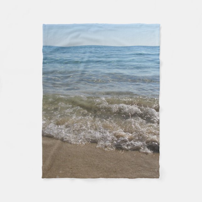 Sea & Sand Beach Waves Fleece Blanket (Front)