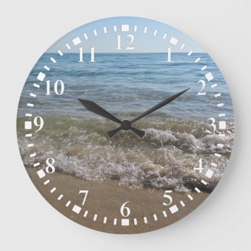 Sea  Sand Beach Waves Large Clock