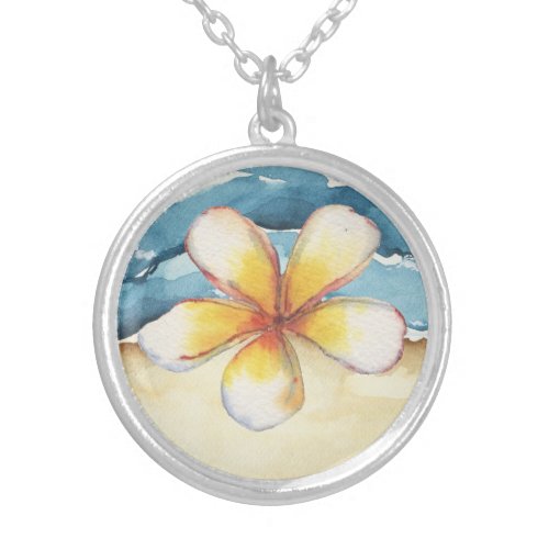 Sea Sand Frangipani Flower Necklace