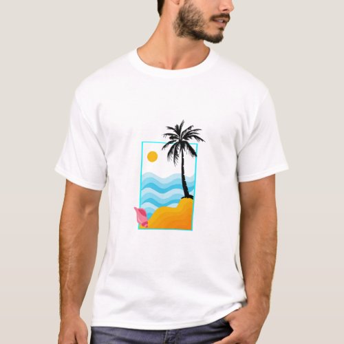 Sea sand sun shell T_Shirt