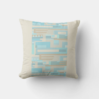 Sea & sand tones abstract pattern accent pillow