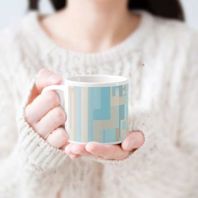 Sea & sand tones abstract pattern espresso mug (Creator Uploaded)