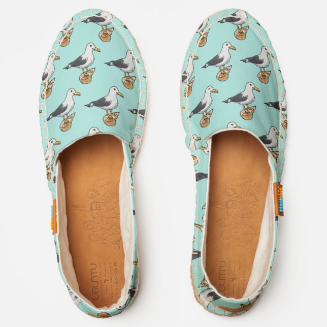 sea seagull on a seashell pattern espadrilles (Front)