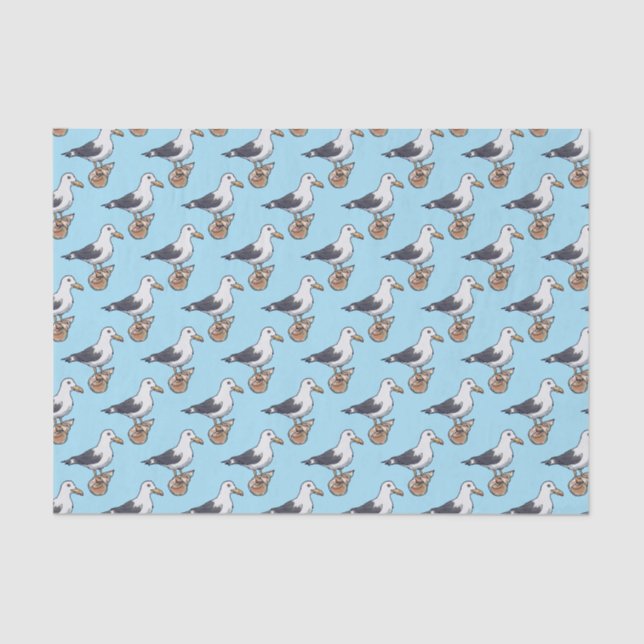 sea seagull on a seashell pattern tissue paper (Front)