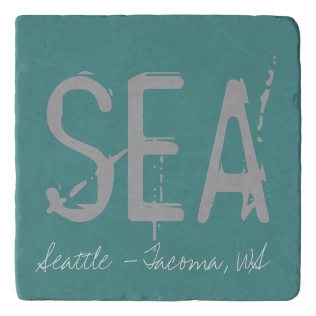 SEA Seattle Airport Code Typography Trivet (Front)