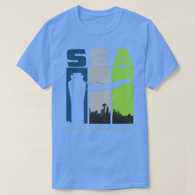 SEA Seattle Tacoma International Airport SeaTac Wa T-Shirt (Design Front)