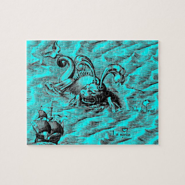 Sea Serpent and Sailing Ship Jigsaw Puzzle (Horizontal)