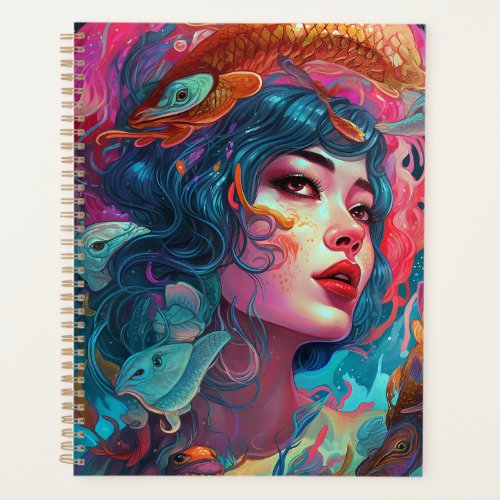 Sea Serpent Hair Lady Fantasy Art Planner