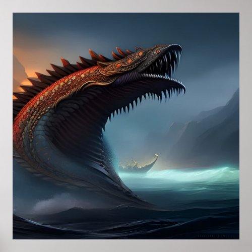 Sea Serpent _ Jrmungandr Poster