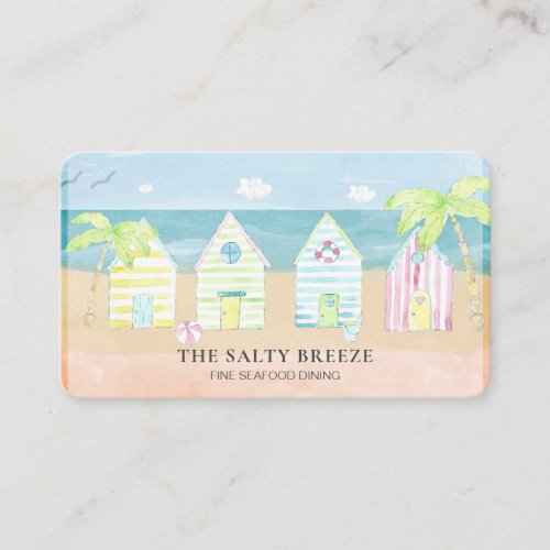  Sea Shacks Sand Bucket Palm  Dining Beach  Business Card