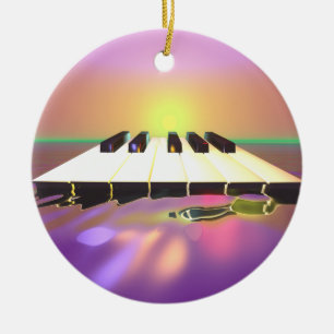 Sea Sharp Piano Keys Ceramic Ornament