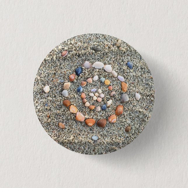 Sea Shell Beach Art Pinback Button (Front)