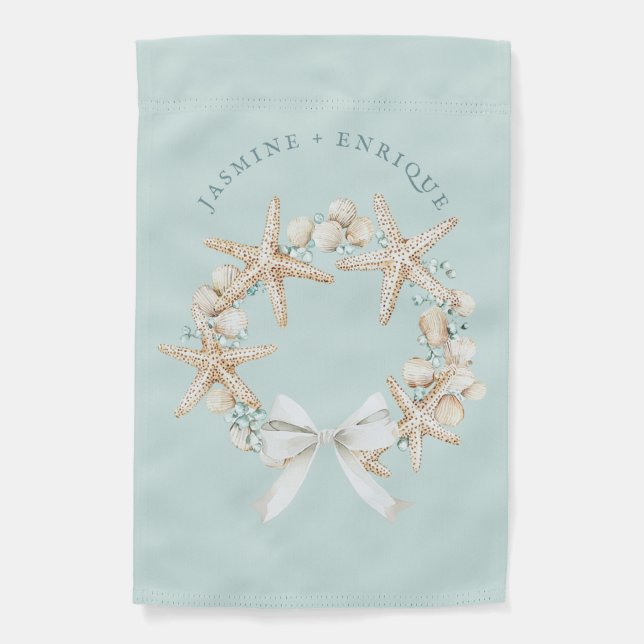 Sea Shell | Beach Wedding Garden Flag (Front)