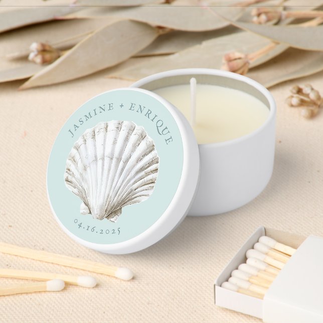 Sea Shell | Beach Wedding Mini Candle Favors (Insitu)