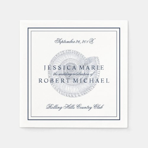 Sea Shell Beach Wedding Reception Custom Napkins